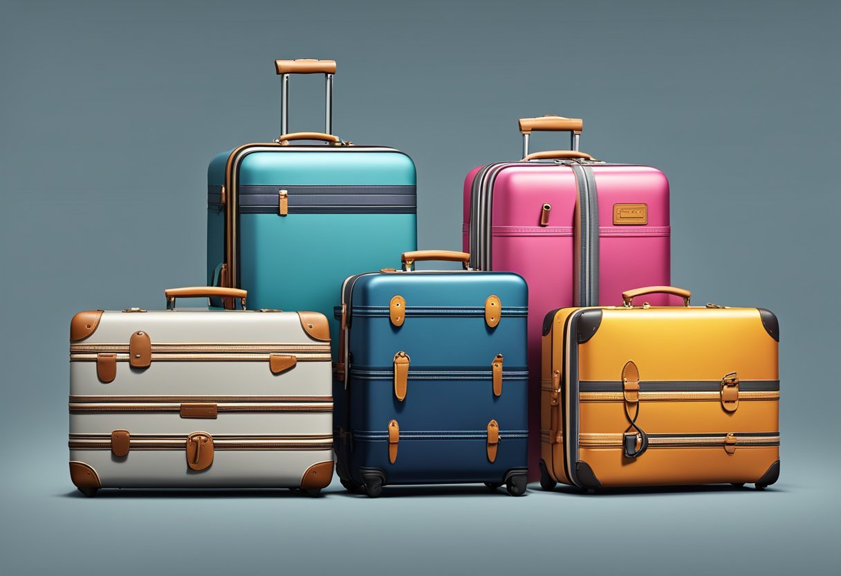 A stack of sleek, durable suitcases with the "best luggage brand" logo prominently displayed