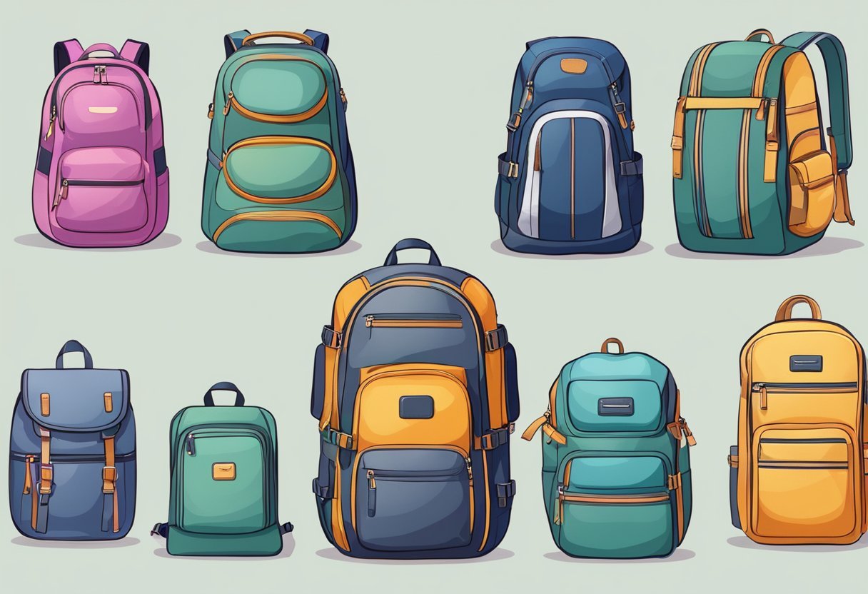 A variety of waterproof women's backpacks in different sizes and shapes