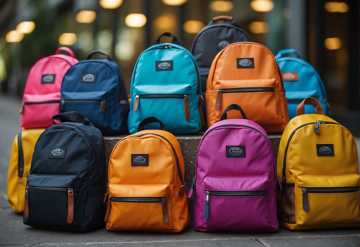 A variety of colorful and innovative school backpacks on display, with modern designs and features