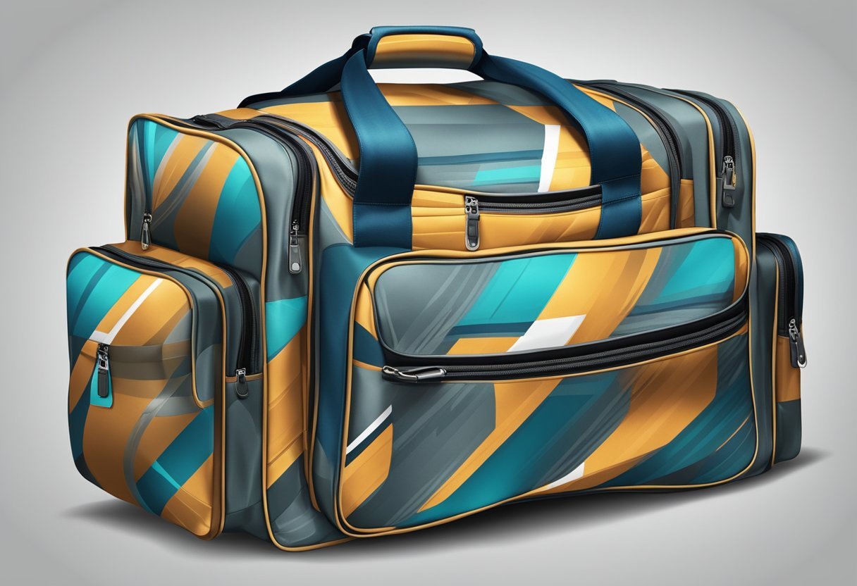 A high-performance travel bag displayed with multiple compartments and durable materials