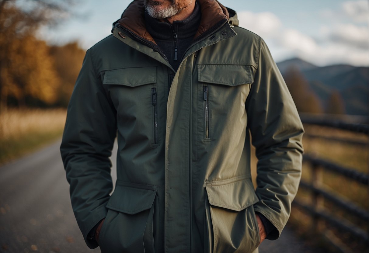 A man's outdoor jacket with functional pockets for comfort and convenience