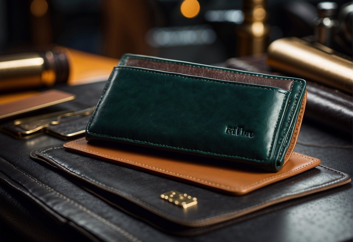 A cool wallet for boys, featuring sleek design and bold colors, with multiple compartments for cards and cash