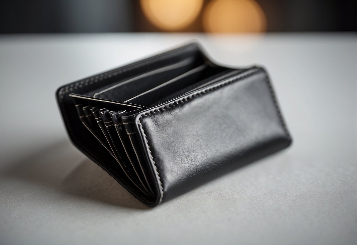 A simple, modern wallet on a clean, white surface