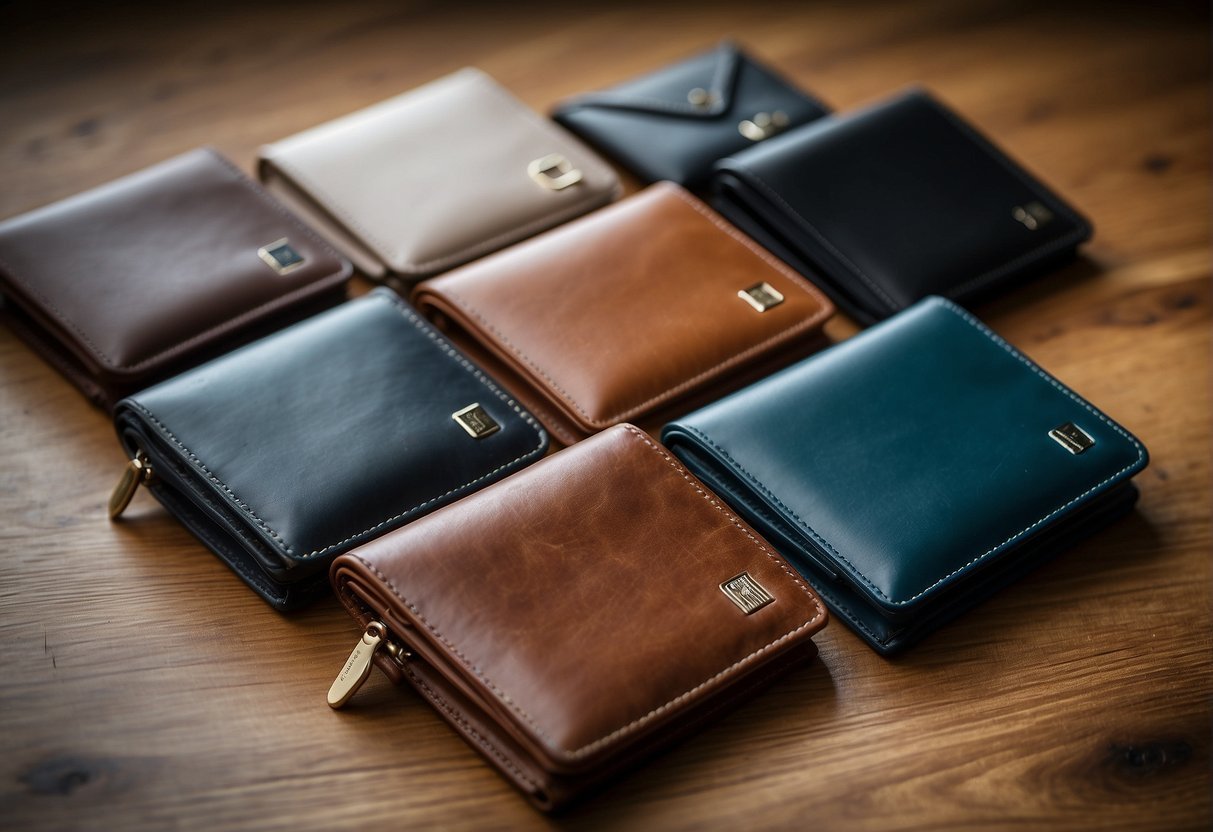 A display of 10 stylish wallets for fashion-conscious men, showcasing current trends and collections