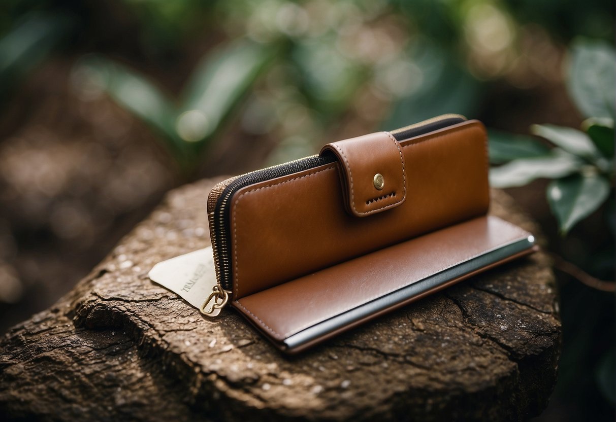 A sustainable wallet made from eco-friendly materials, showcasing style and environmental consciousness