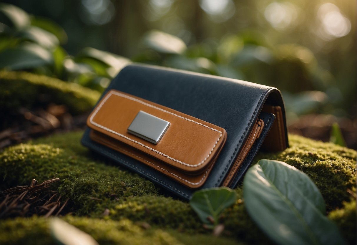 A sustainable wallet made of eco-friendly materials, showcasing style and environmental consciousness