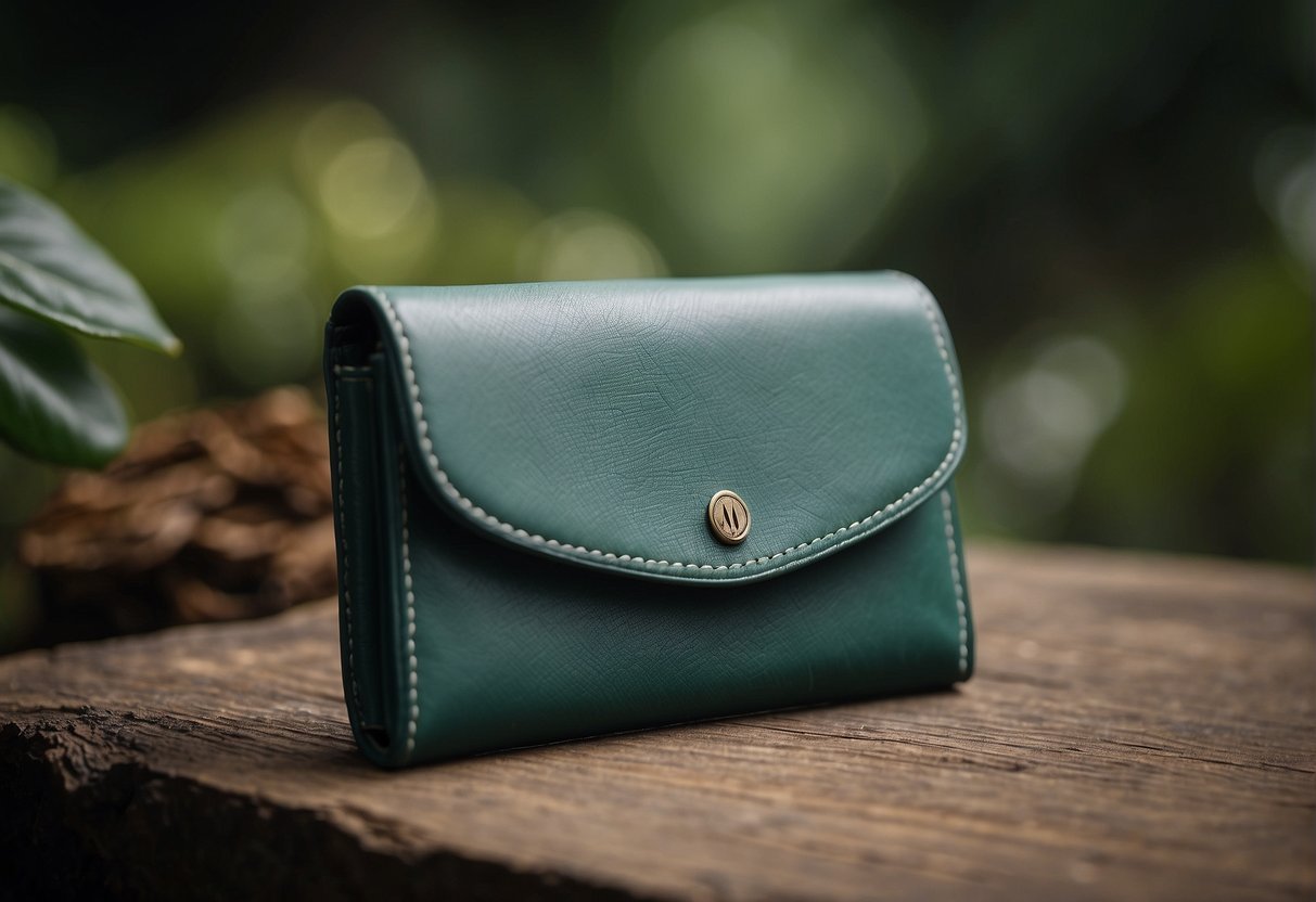 A stylish wallet made from sustainable materials, showcasing its eco-friendly design and modern style