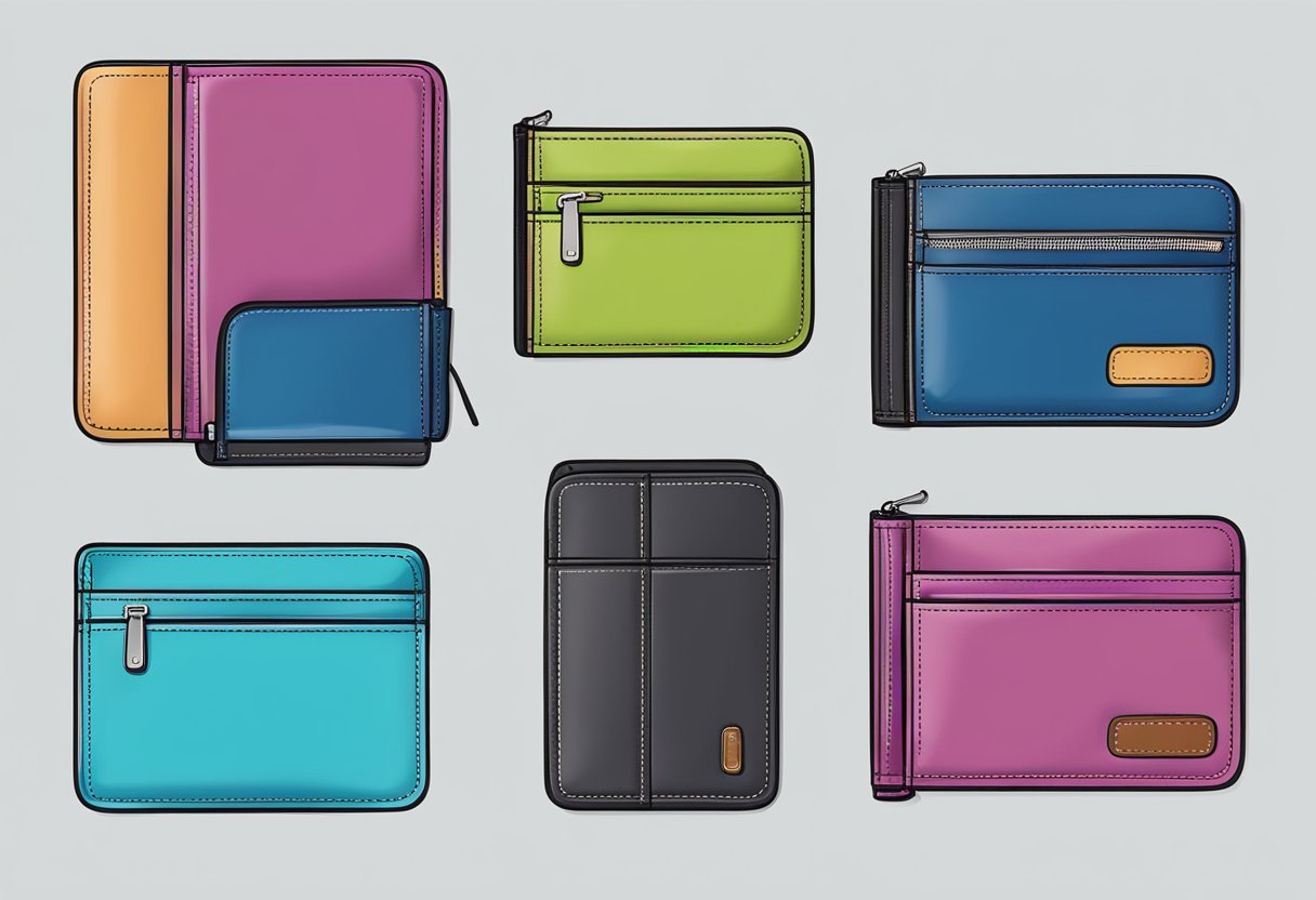 A stylish wallet with multiple compartments, sleek design, and durable material, perfect for a student's everyday use