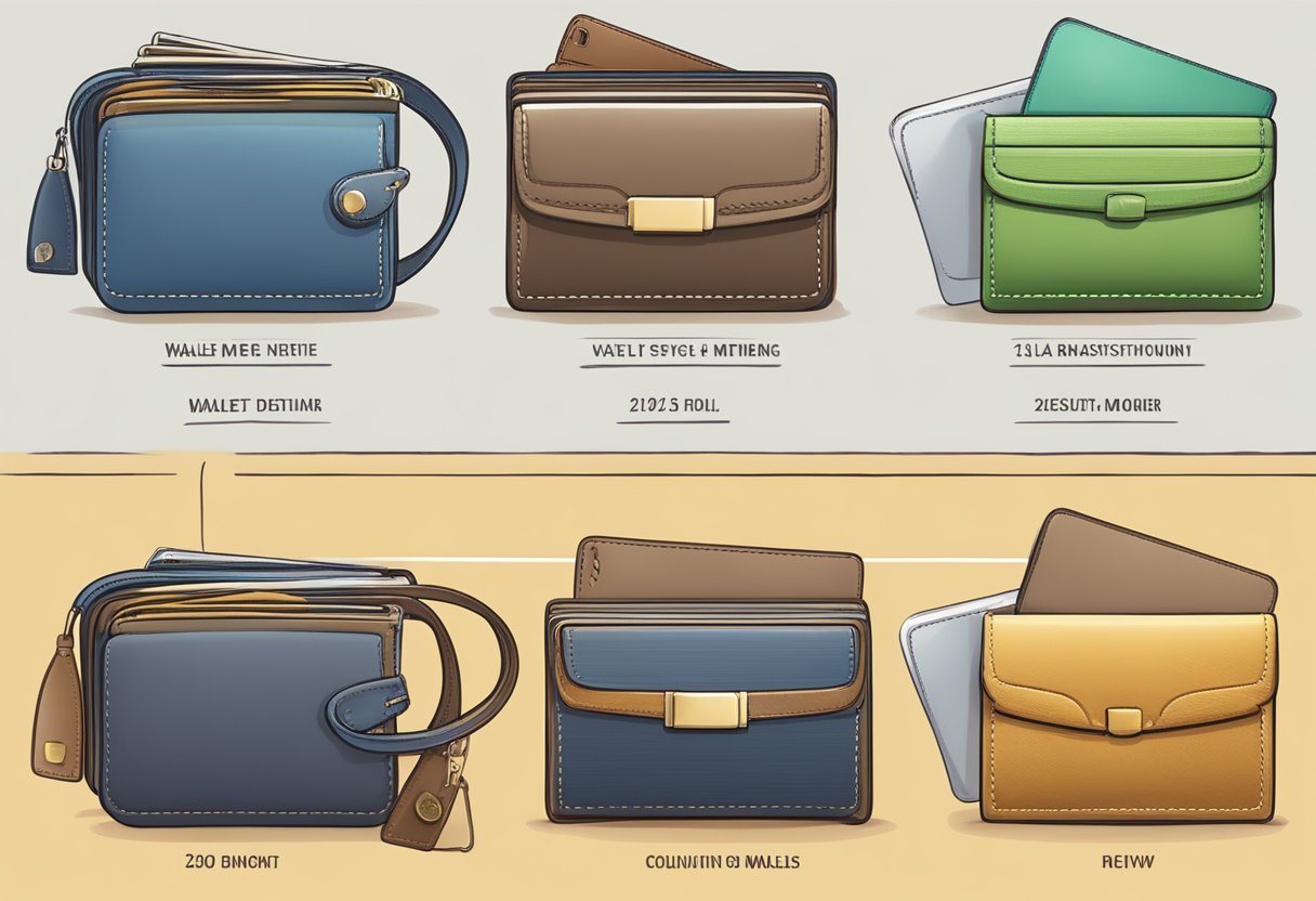 A timeline of wallet evolution, from traditional to modern designs and materials