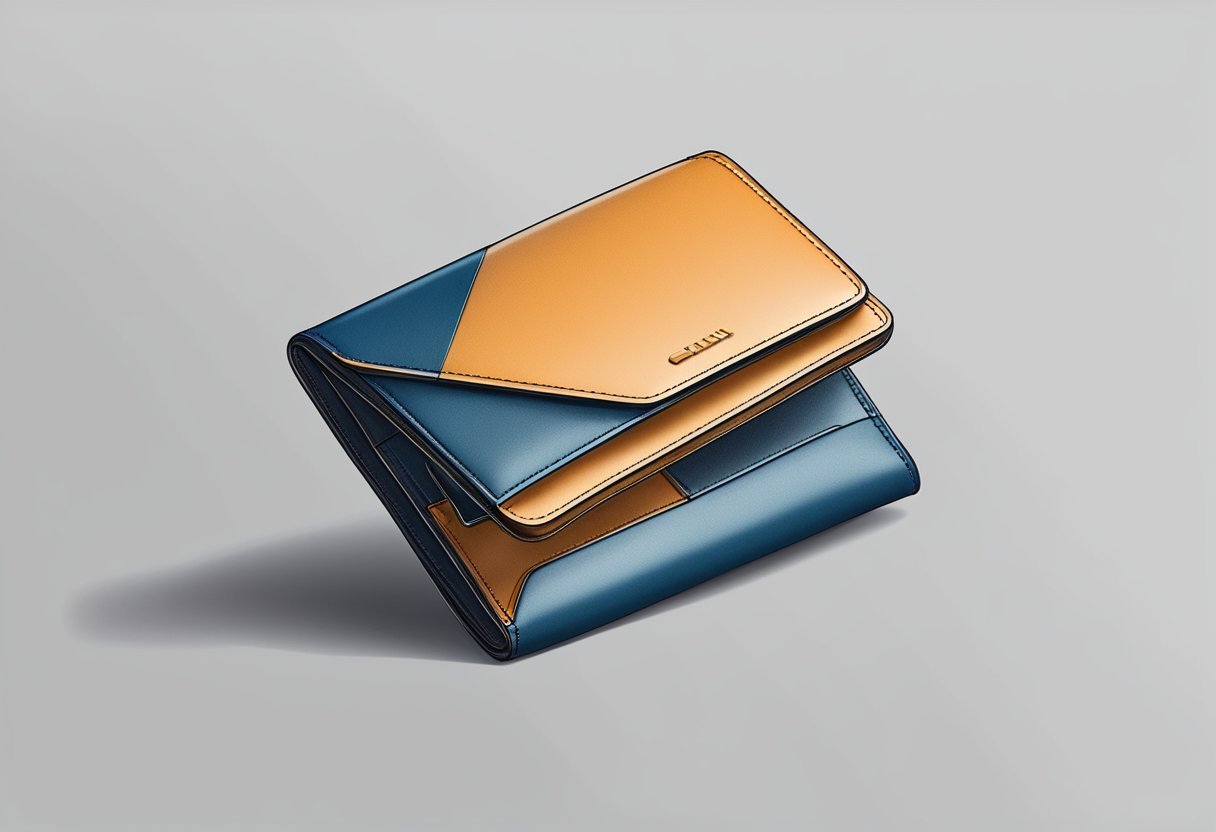 A sleek, modern wallet in motion, conveying an active lifestyle and dynamic design