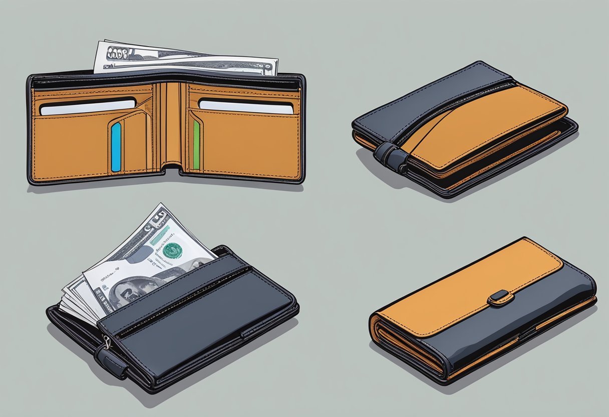 A waiter's wallet with anti-theft features, including a secure closure and hidden compartments