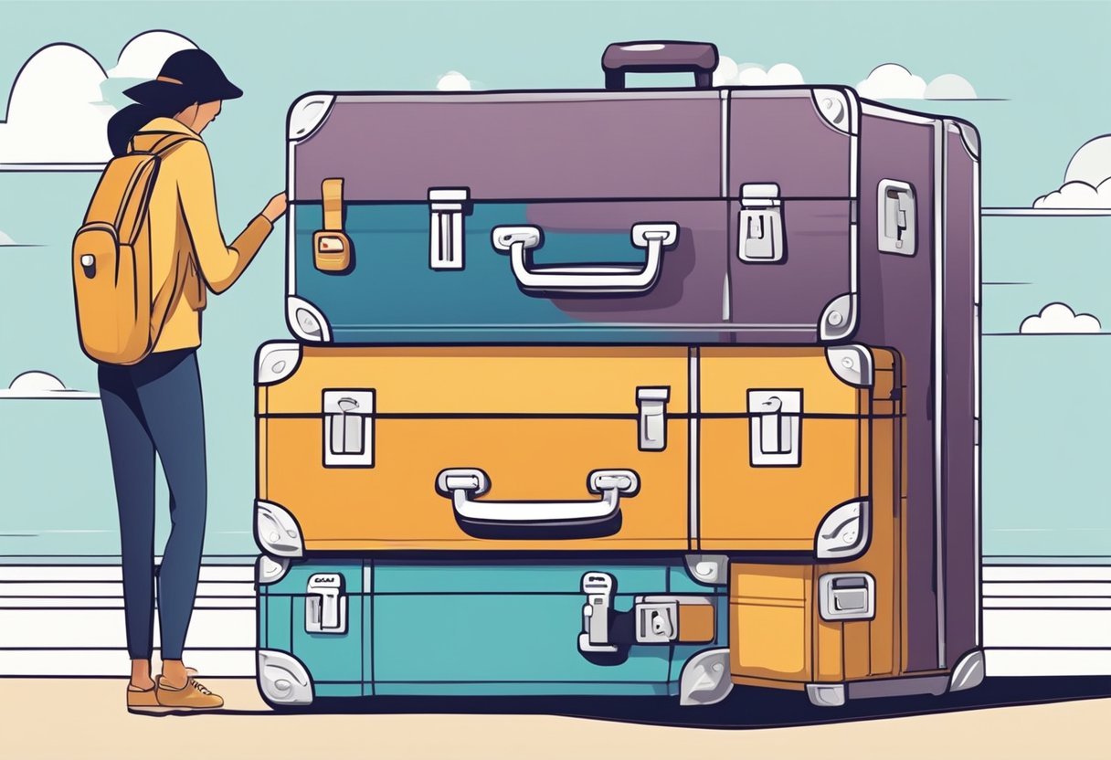 A traveler securely locks their aluminum suitcase before heading off on a journey, ensuring their belongings are safe and protected