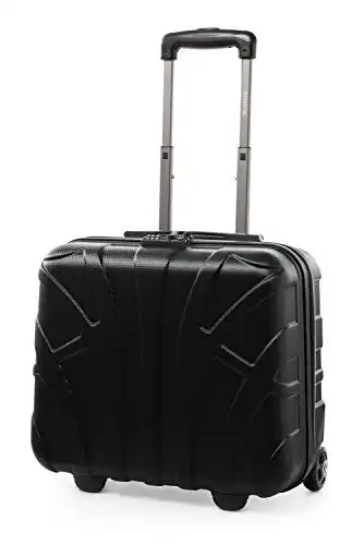 suitline - Pilotentrolley Hartschale, Business Trolley, Kabinengepäck, Handgepäck Trolley, Pilotenkoffer, Bordcase, Bordgepäck, TSA, ABS, 2 Rollen, Schwarz