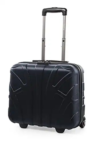 suitline - Pilotentrolley Hartschale, Business Trolley, Kabinengepäck, Handgepäck Trolley, Pilotenkoffer, Bordcase, Bordgepäck, TSA, ABS, 2 Rollen, Dunkelblau