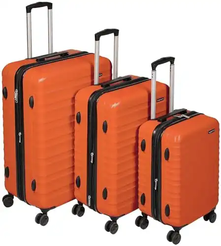 Amazon Basics Hartschalen - kofferset - 3-teiliges Set (55 cm, 68 cm, 78 cm), orange