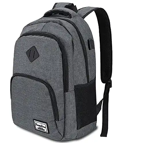 Rucksack Laptop 17.3 Zoll Schulrucksack Herren Damen Schultasche Teenager mit USB-Ladeanschluss für Uni Arbeit Schule Reisen