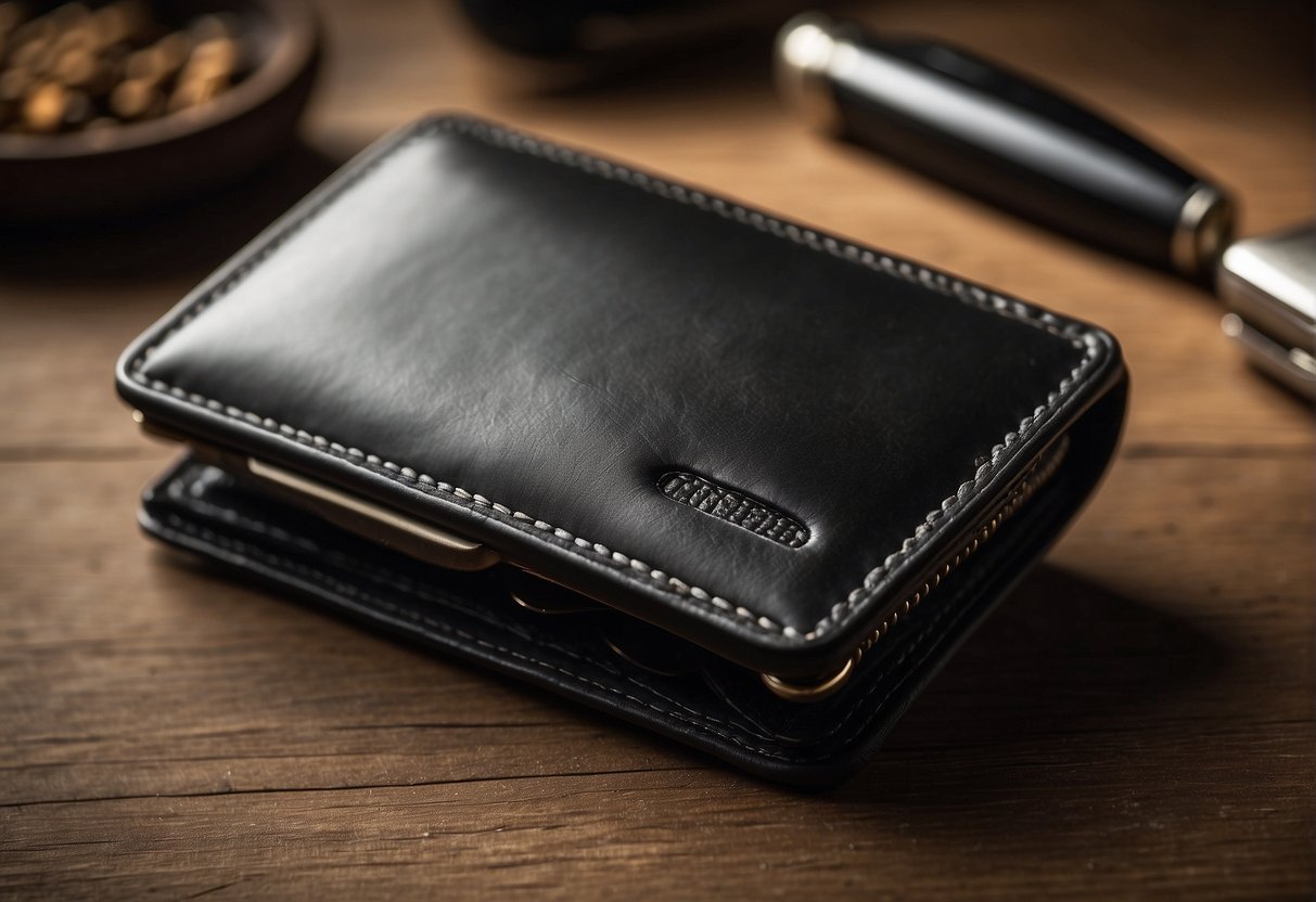 A sleek, spacious wallet for men with ample storage needs, showcasing maximum organization