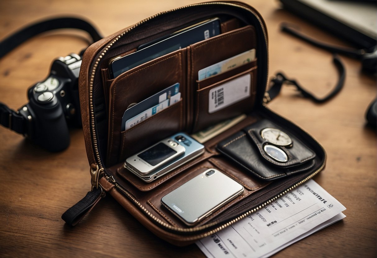 A digital nomad's wallet with space for gadgets and important documents