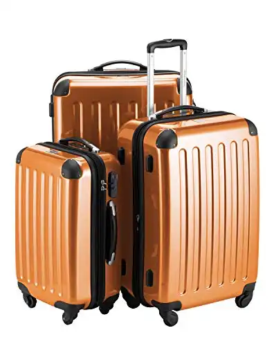 HAUPTSTADTKOFFER Alex - 3er Kofferset, Trolley-Set, Rollkoffer, Reisekoffer, (S, M & L), Orange