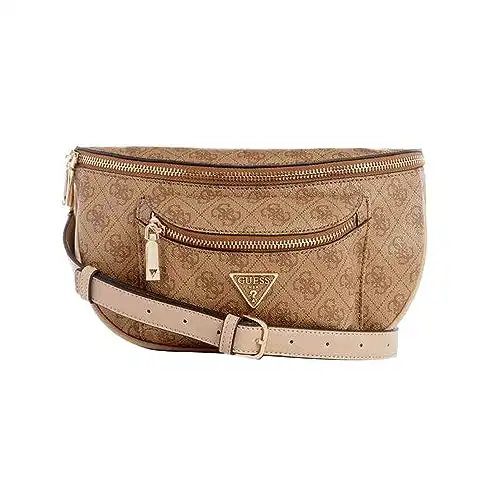 GUESS Damen Manhattan Gürteltasche, Tragetasche, Bauchtasche, Latte-Logo