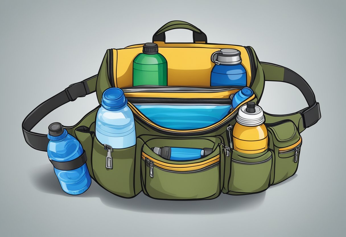 A waist bag with a water bottle holder, targeting various user groups and usage scenarios