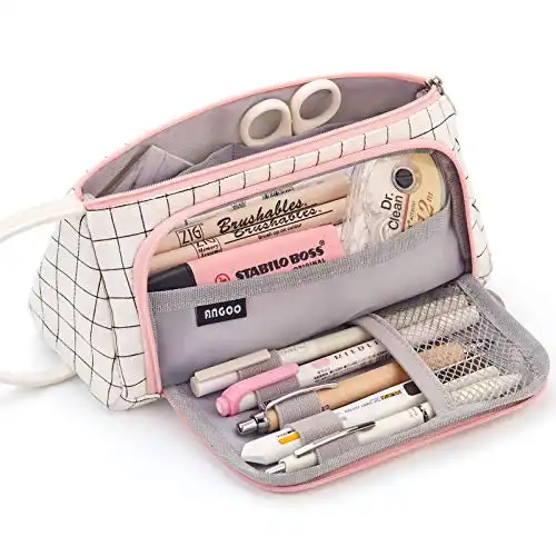 EASTHILL Federmäppchen Pencil case mit grossem Fassungsvermögen Mäppchen Schreibwarenbeutel Bleistift Beutel für Middle School College Office Studentin Mädchen Geschenk -kariert