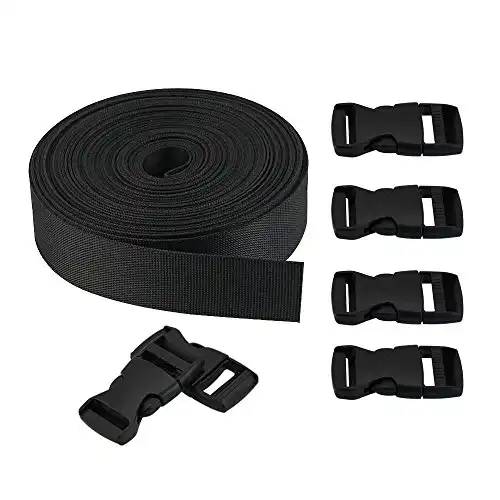 GOLRISEN 10 Yard Nylon Gurtband 25mm Nylongurte Nylongurtband Gep ckgurte Nylon Gurtband Verpackungsgurte Koffergurt Rucksackgurt Packriemen mit 6 Verstellbare Schnallen f r DIY Rucksack Umreifung